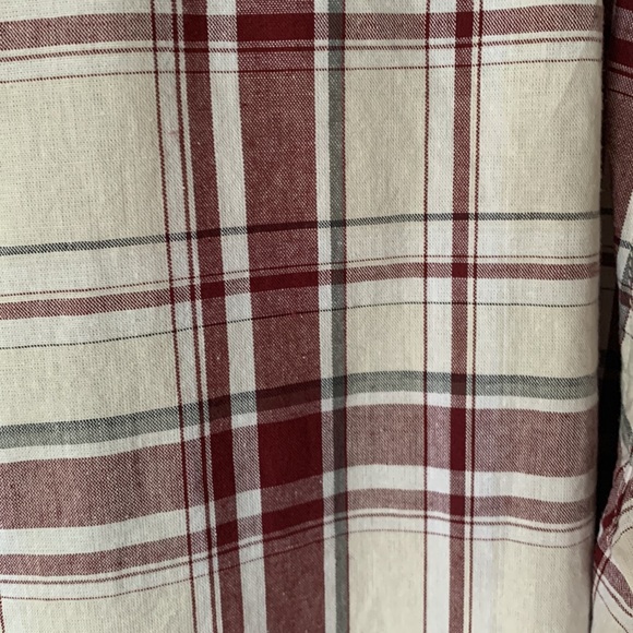 Wrangler Buttoned Down Shirt Burgundy/Ivory Size L - Picture 6 of 7